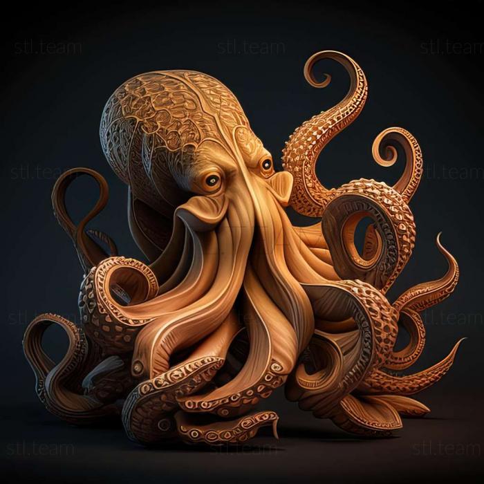 3D model Octopus bimaculatus (STL)